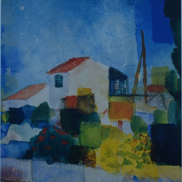 AUGUST MACKE « La maison lumineuse » - Affiche vintage originale - année d’impression 1994