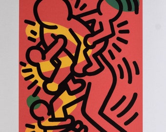 KEITH HARING "Untitled" L.E. 64/150 - Original lithography - K. Haring Foundation Authorization - 1990s