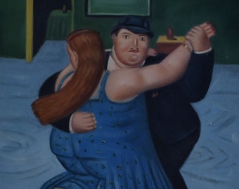 FERNANDO BOTERO - "The dancers B" - Oil painting reproduction - Hand made