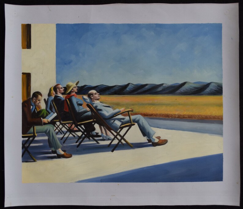 EDWARD HOPPER people in the Sun Oil Painting Etsy