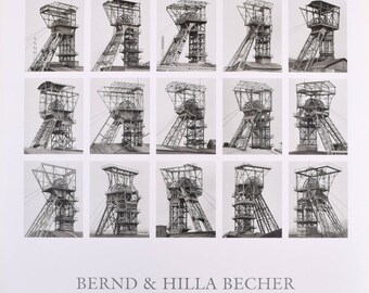 BERND & HILLA BECHER - "Fork tower heads" - Original Vintage Poster - year 2005