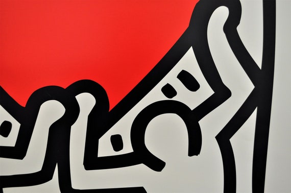 KEITH HARING Original Vintage Poster year of printing 1998 Untitled Red heart