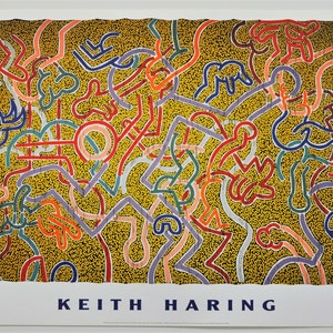 KEITH HARING Original Vintage Poster year of printing 1998 Untitled Red heart
