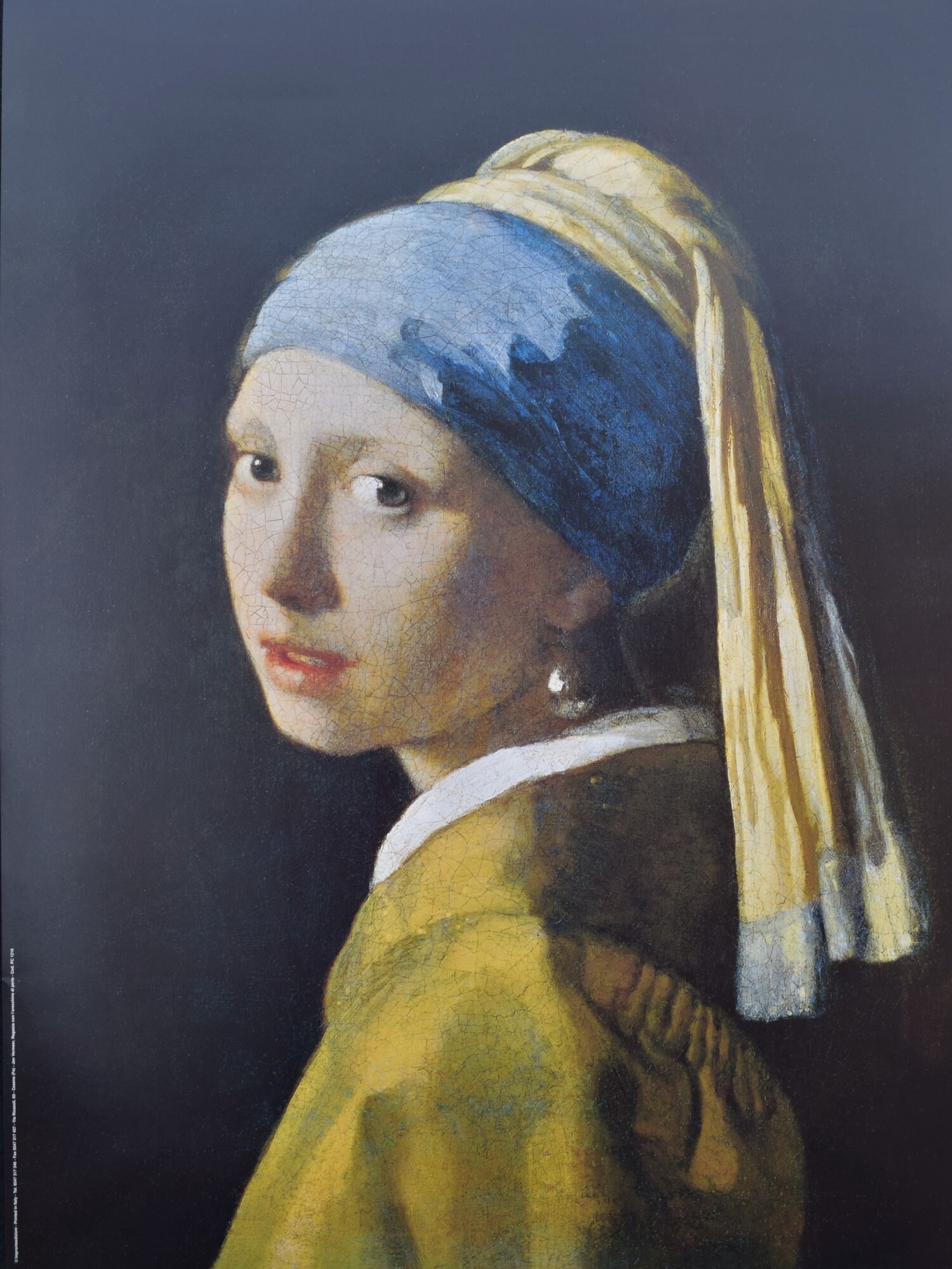 JOHANNES VERMEER girl With Pearl Earring Original Vintage Poster Year