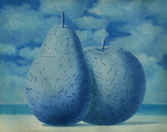 RENE' MAGRITTE - "Travel souvenirs" - Oil painting reproduction - Hand made