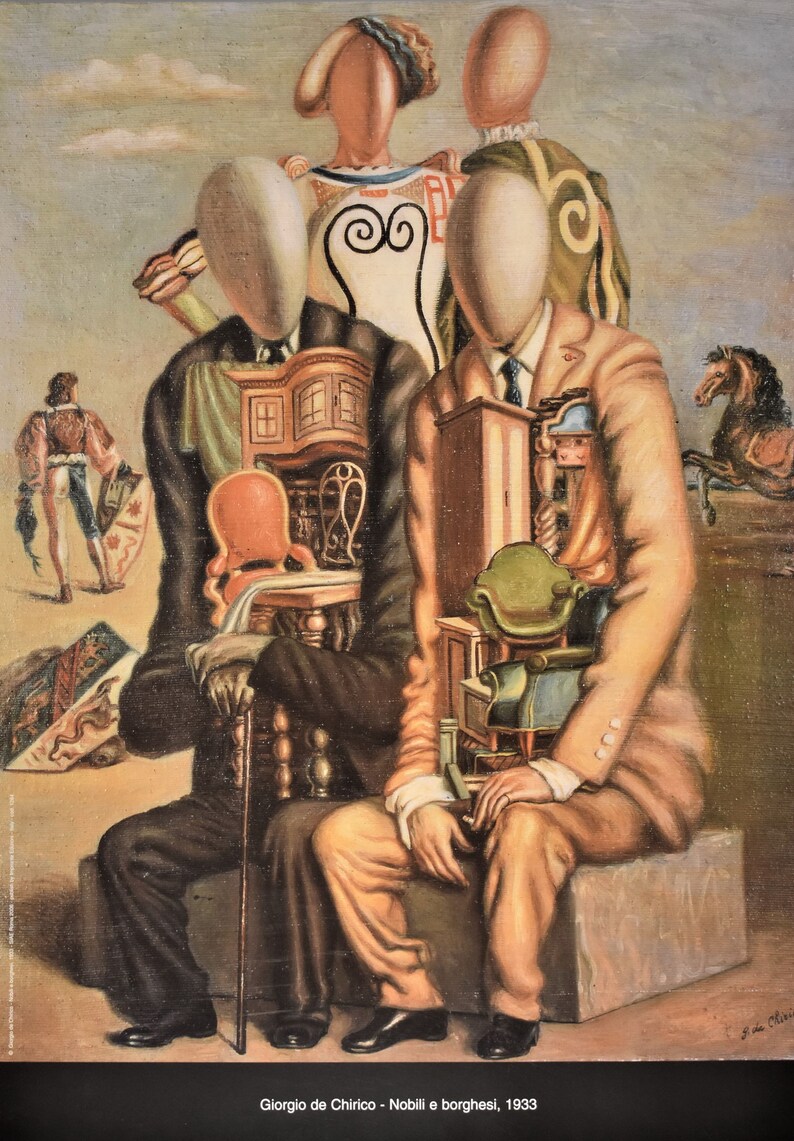 year 2006 GIORGIO DE CHIRICO Nobles and bourgeois Original vintage poster