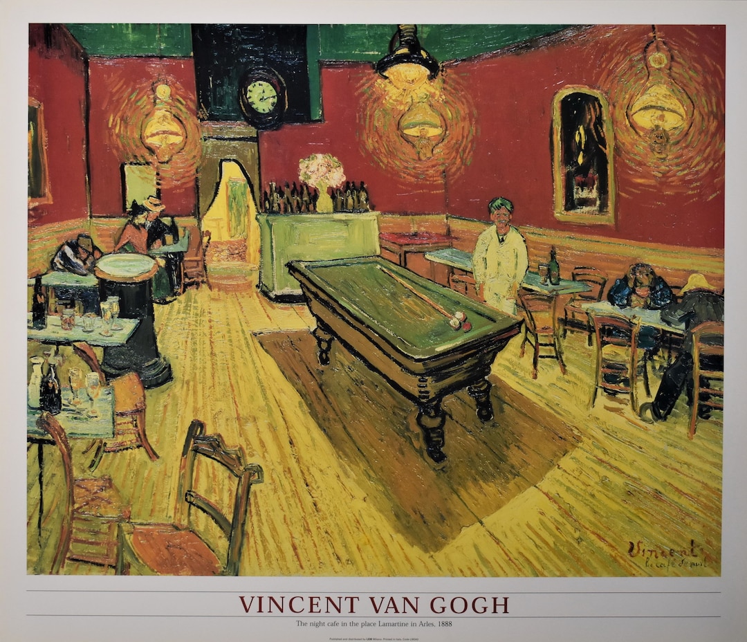VINCENT VAN GOGH the Night Cafe in the Place Lamartine in Arles Original Vintage Poster Year of