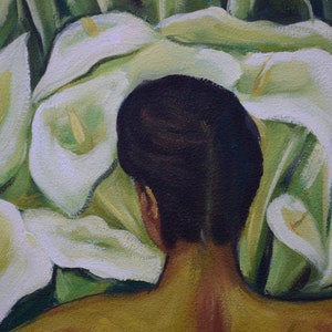 DIEGO RIVERA naked With Calla Lilies Oil Painting Reproduction Handmade