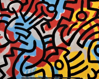 KEITH HARING - Affiche vintage originale « Sans titre » - année d’impression 1998