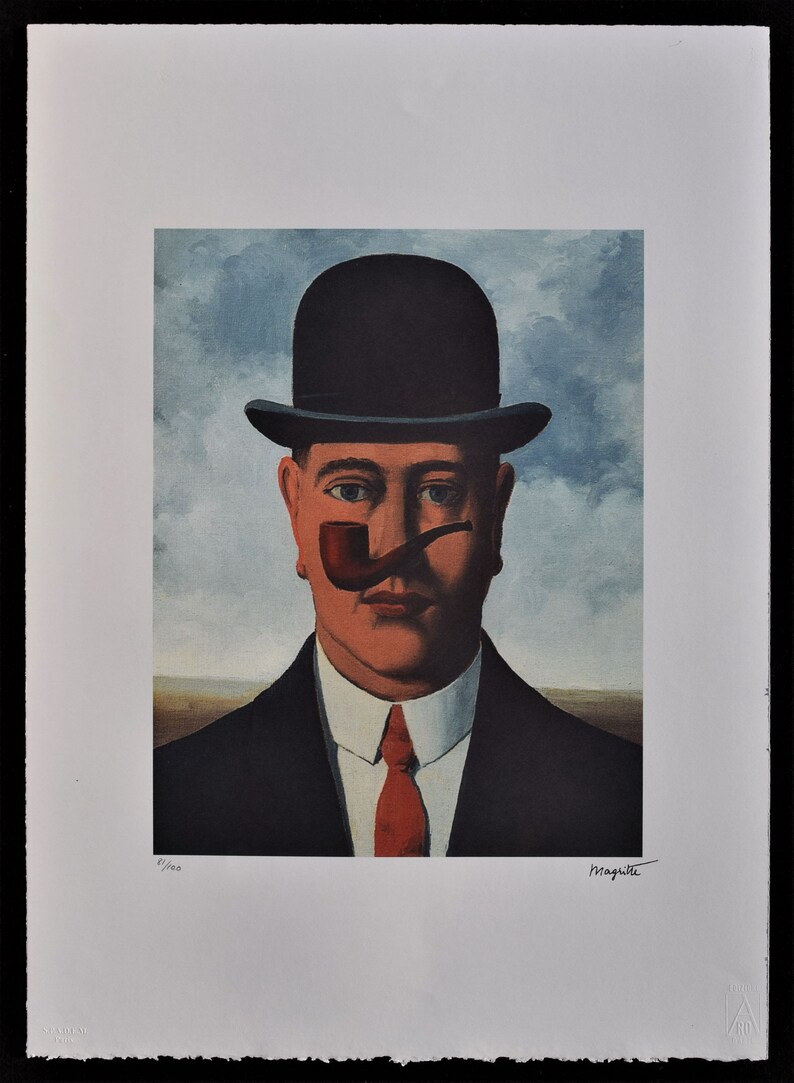 RENE' MAGRITTE the Good Faith Lithography L.E. 81/100 Numbered and