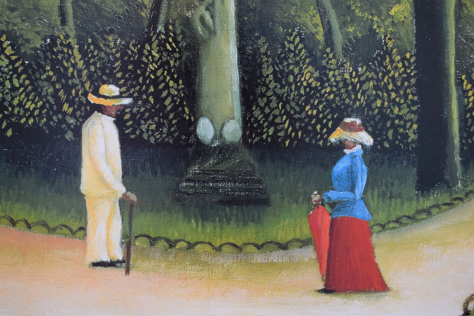 Tableau Toile "Les Jardins De Luxembourg" D'Henri Rousseau - Cadre Prêt à Accrocher, Style Naïf