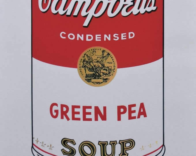 ANDY WARHOL campbell's Green Pea Soup Lithography L.E. 121/125 Numbered