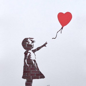 Baby Red Ballon Banksy Graffiti - Quadro Stampa su Tela