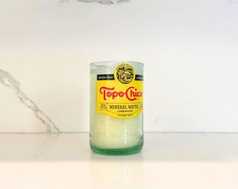 Topo Chico Bottle Soy Wax Candle - Lime Essence, Sustainable Home Accent, Thoughtful Eco Gift for Friends