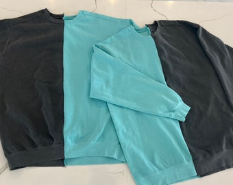 Custom Two-Tone Crewneck Sweatshirts - Handsewn Half and Half Design - Perfect Casual Wear - Color Block - Unique Gift for Him or Her