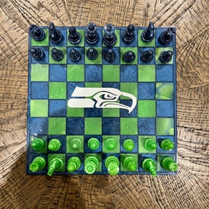Custom Sports Team Resin Chess Set: Football, Baseball, Basketball, Soccer