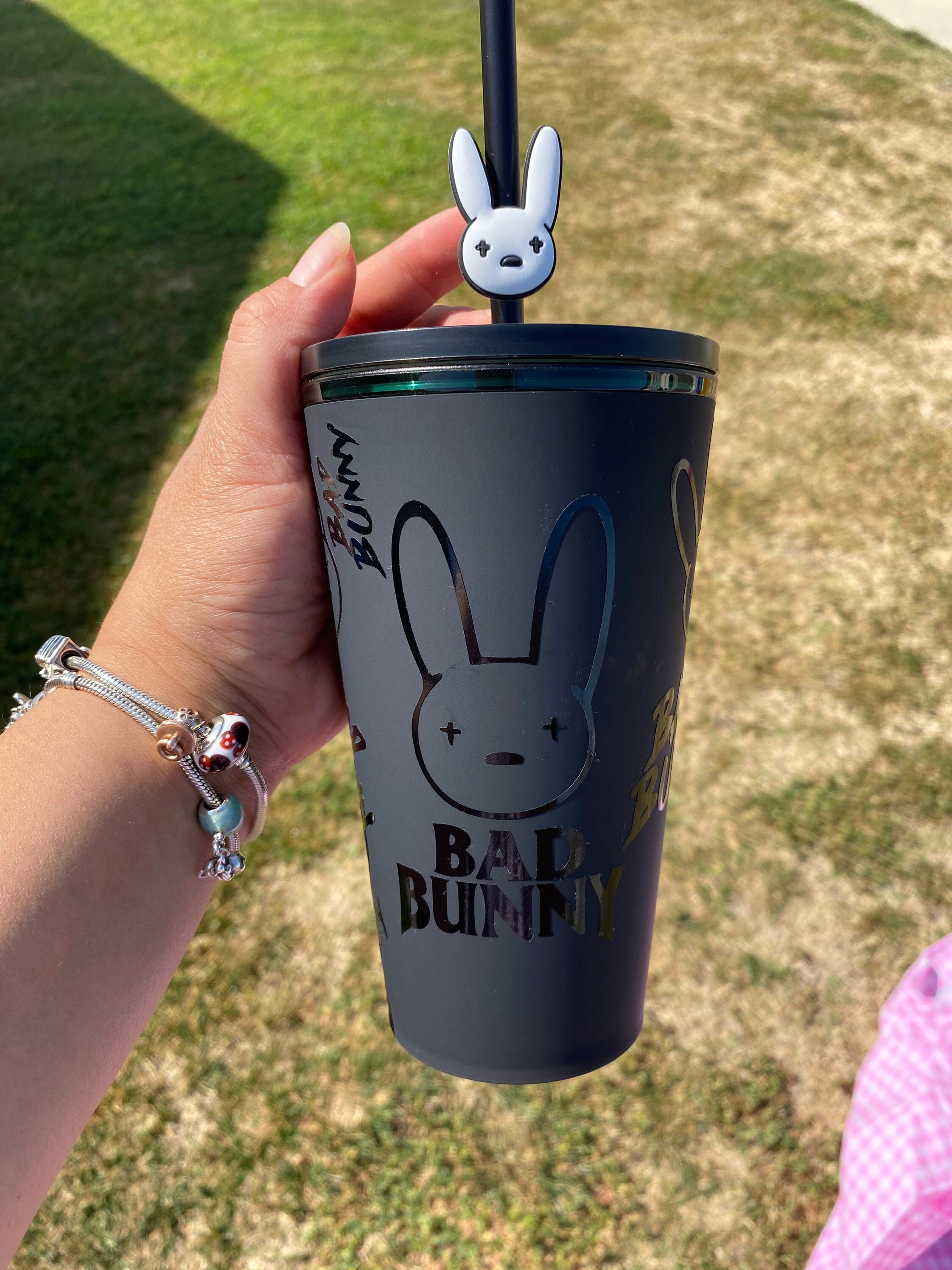 Yo Perreo Sola Bad Bunny Matte Black Starbucks Cup