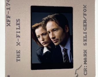 35mm Slide The X-Files David Duchovny & Gillian Anderson Vintage Publicity #10