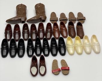 Vtg 60s 70s Ken Barbie Doll Shoe & Flip Flop Lot 16 Pairs Maybe Some Ricky Allan