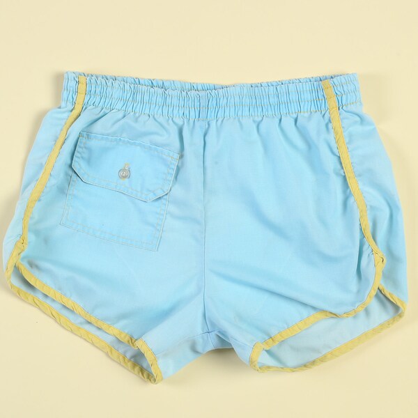Vintage 80s Baby Blue Swim Shorts - Men's Medium | 80s Clothes, Vintage Clothing, Men's Clothing, Women's Clothing
