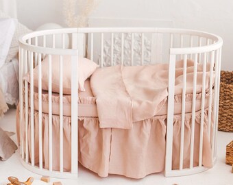 Sustainable Linen Kids Bedding Set: OEKO-TEX Duvet, Pillowcase Covers & Fitted Sheet