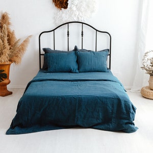 Linen Bedding. King, Queen Duvet and Pillow Covers.  3 Piece Washed Linen Set