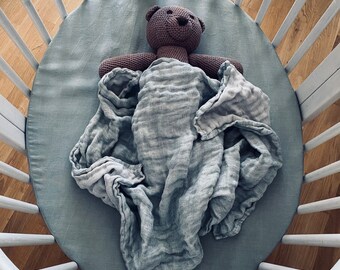 Natural Linen Fitted Sheet for Stokke Cot