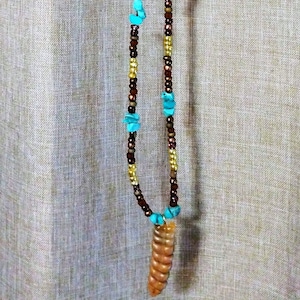Rattlesnake Necklace, Hand Beaded Rattlesnake Necklace, Rattlesnake Rattler, Turquoise Necklace, Beaded Necklace