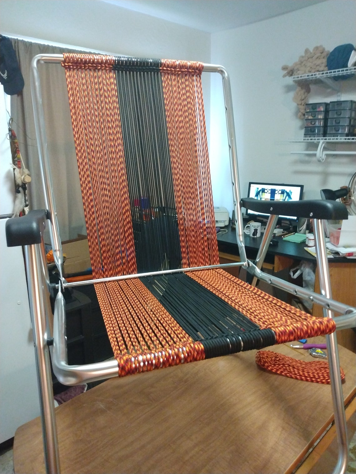 Chair Makeovers Paracord Chairs Lawn Chair Makeover Macrame Etsy