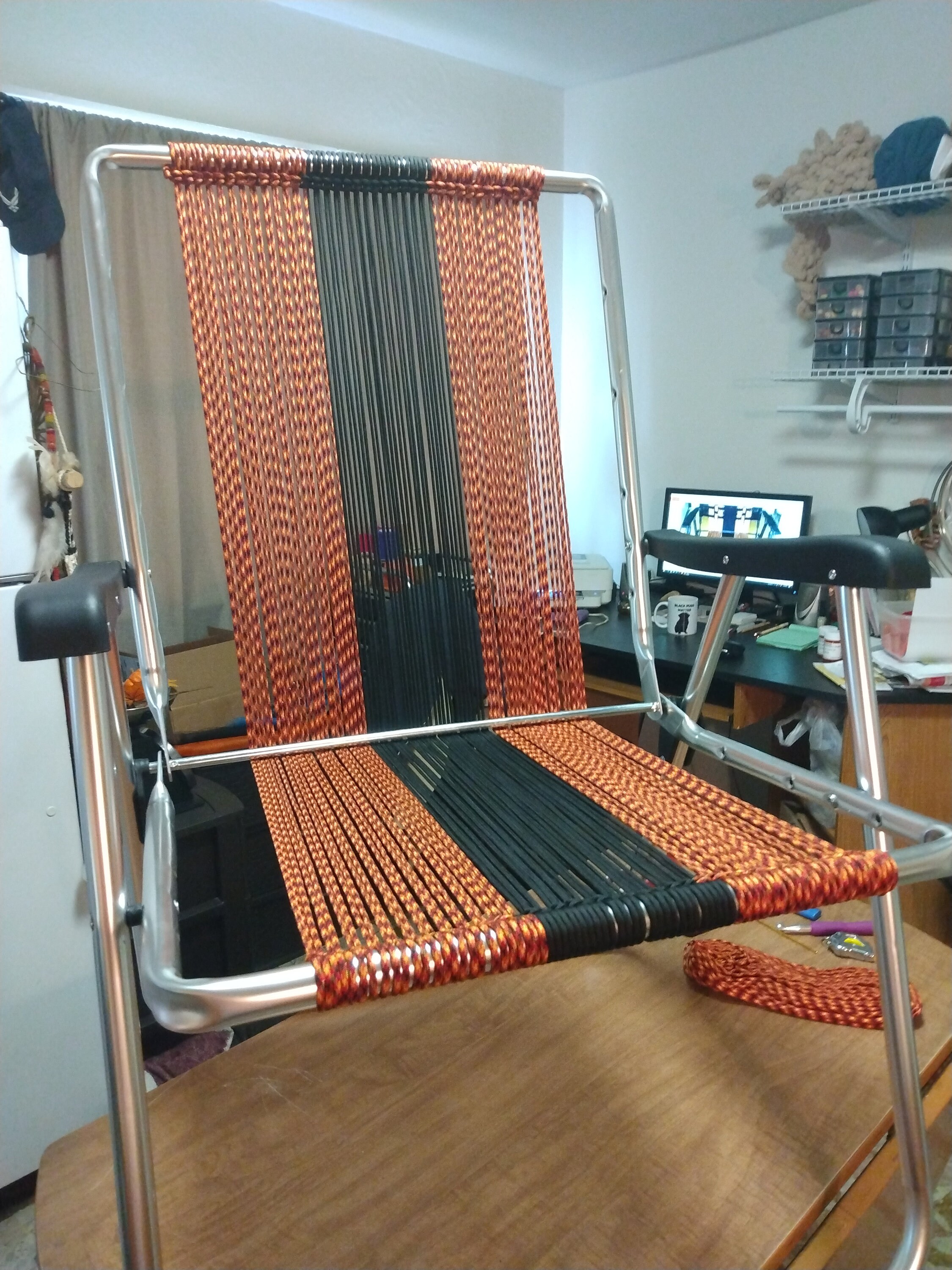 Chair Makeovers Paracord Chairs Lawn Chair Makeover Macrame Etsy