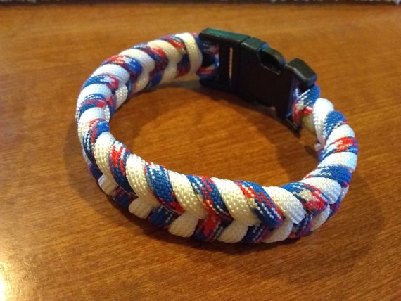 USA Fishtail Bracelet, Military Grade Paracord, Support USA, Ex Small to Ex Large Sizes, Freedom Jewelry, USA Gifts