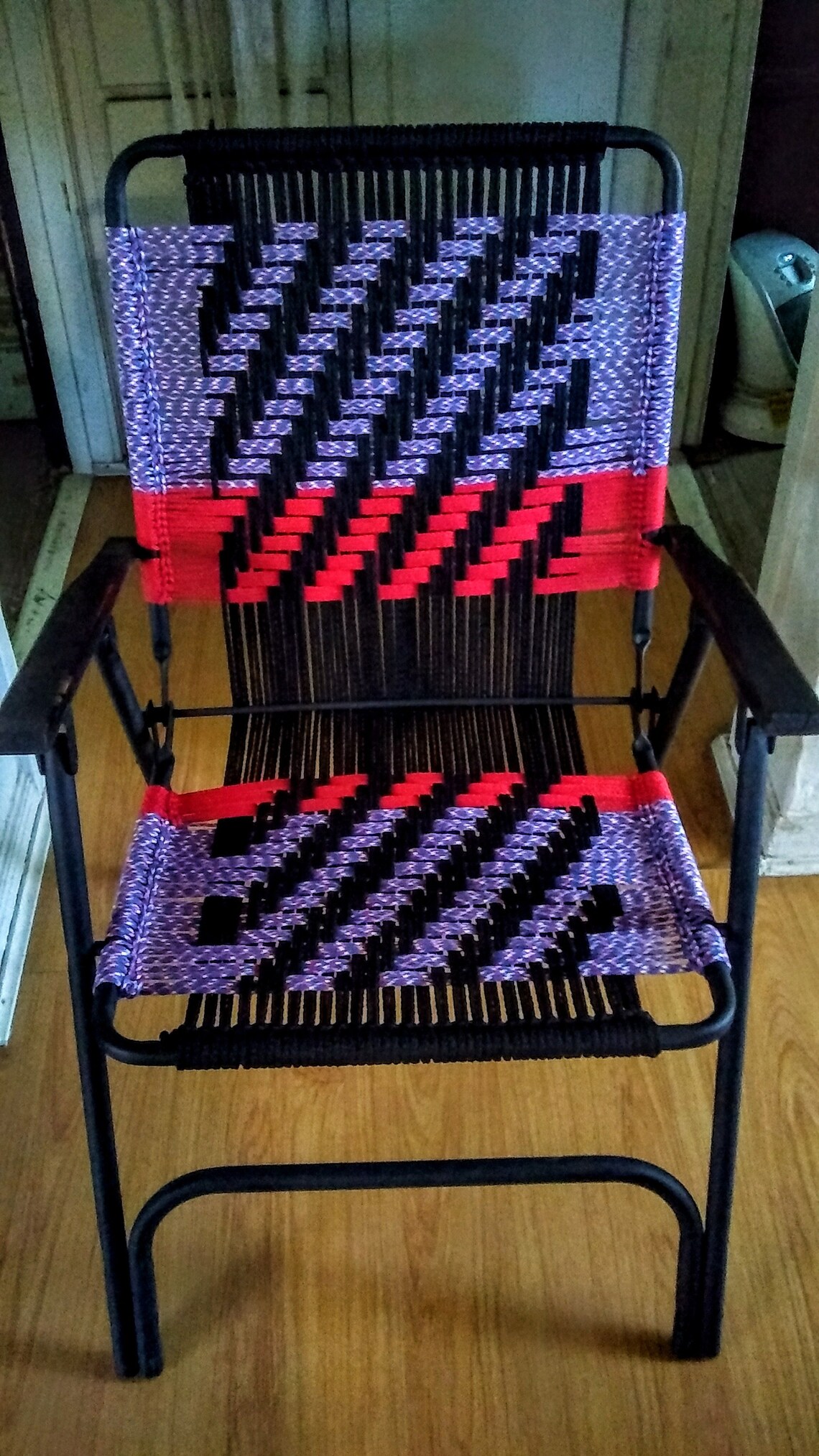 Chair Makeovers Paracord Chairs Lawn Chair Makeover Macrame Etsy