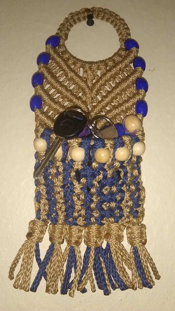 Remote Control Pouch, Cell Phone Pouch, Macrame Holder, Hand Crafted, Key Holder