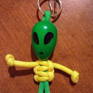 Paracord Aliens, Alien Keychains, Unique Handmade Key Chains, Hand Crafted, UFO Gifts, NM Gifts