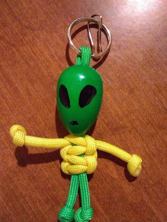 Paracord Aliens, Alien Keychains, Unique Handmade Key Chains, Hand Crafted, UFO Gifts, NM Gifts