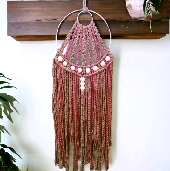 REDUCED: Perfect Housewarming Gift, Boho Macrame Wall Decor, Beaded Home Decor, Beaded Wall Hanging, Macrame Gifts, Home & Living