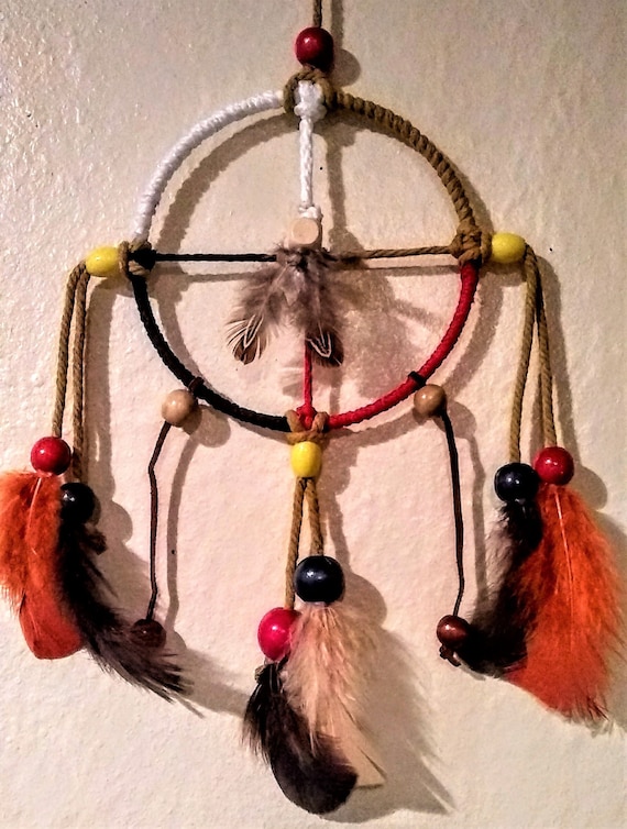 Native American Medicine Wheel, Native American Art, Dream Catchers, Tribal Art, Sacred Hoop, Native American Decor, Feather and Bead Decor