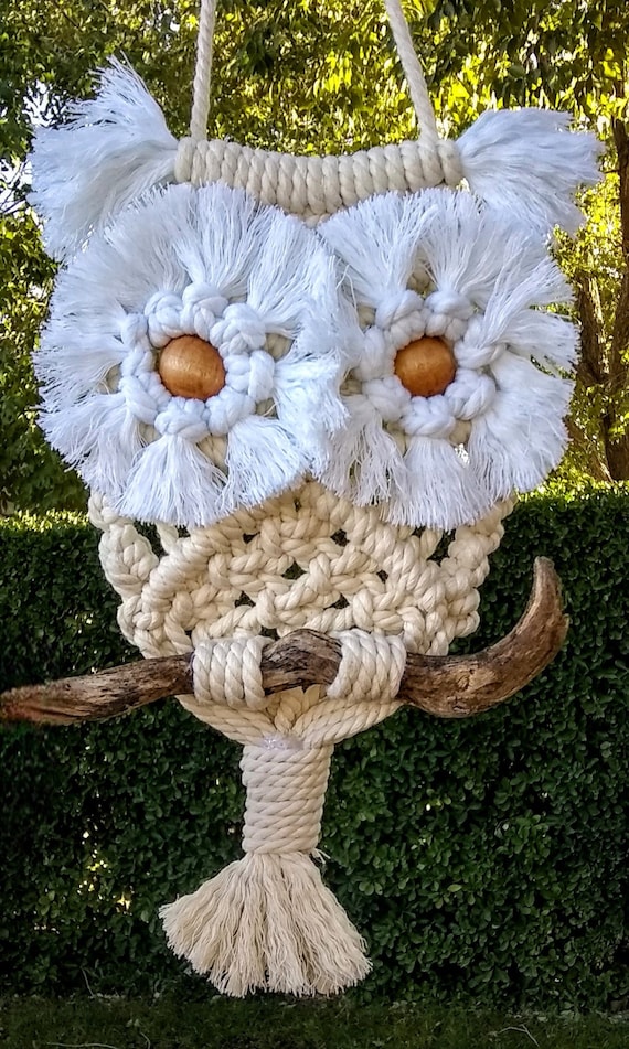 Owls, Macrame Owl, Housewarming Gift, Hand Made Owl Home Decor, Owl Wall Hanging, Owl Decor, Gifts for Anyone