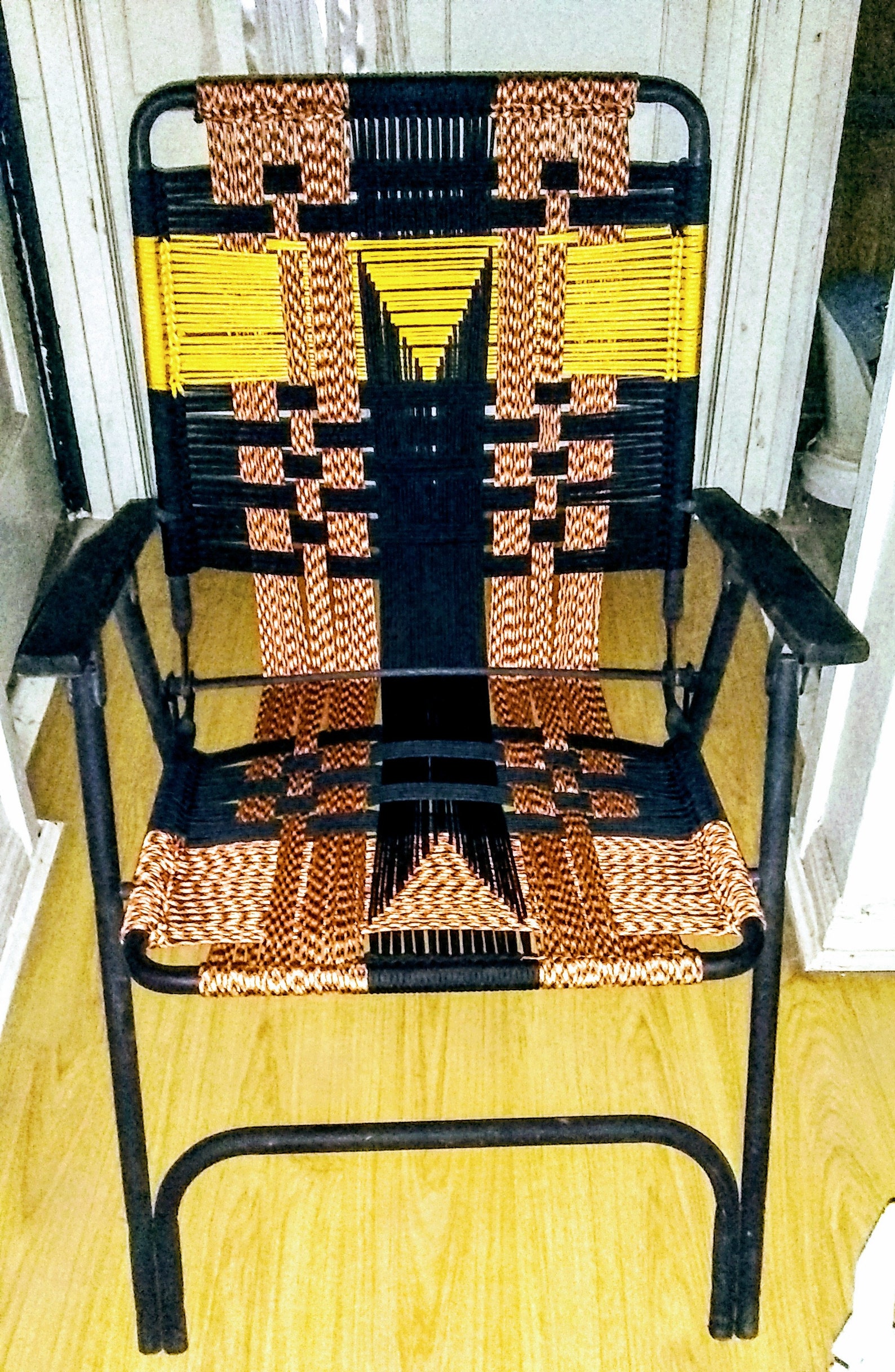 Chair Makeovers Paracord Chairs Lawn Chair Makeover Macrame Etsy