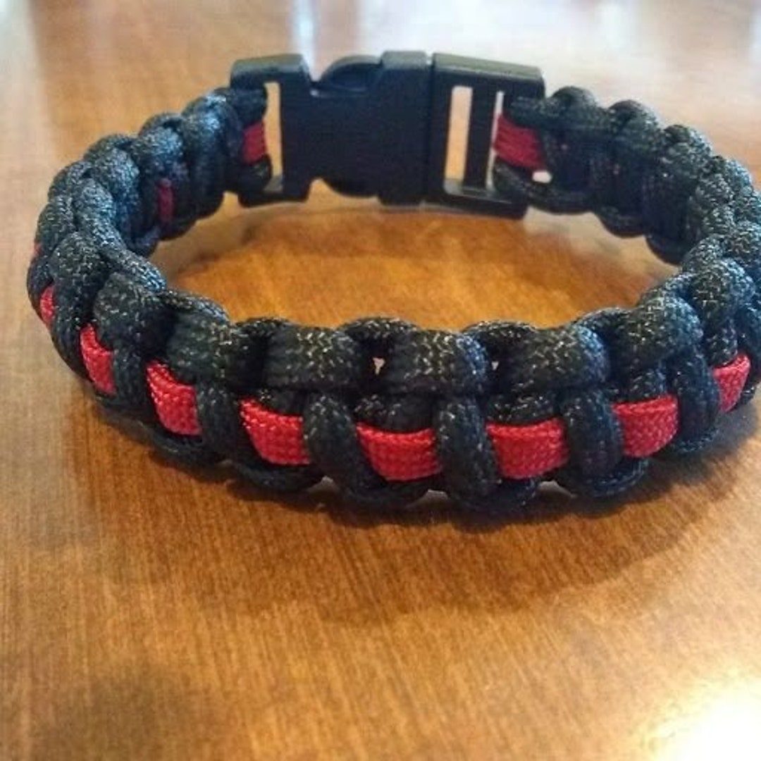 Thin Red Line Bracelet 550 Military Grade Paracord Ex Small Etsy