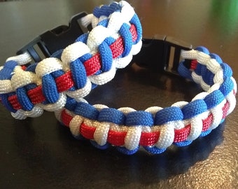 Patriotic Paracord Bracelet, USA Freedom Jewelry, Handmade
