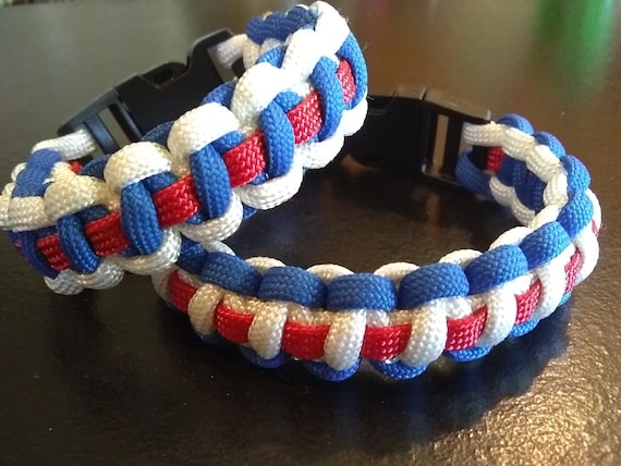 Paracord Patriotic Bracelets, Independence Paracord Bracelet, Ex Small to Ex Large Sizes, Support USA, Freedom Jewelry, USA Gifts