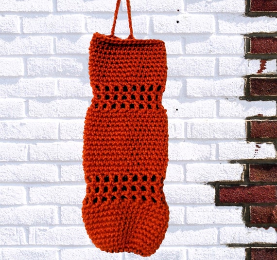 Grocery Bag Storage, Crocheted Plastic Bag Holder, Boho Bag Dispenser, Hand Crafted Grocery Bag Hanger, Bag Storage Gifts