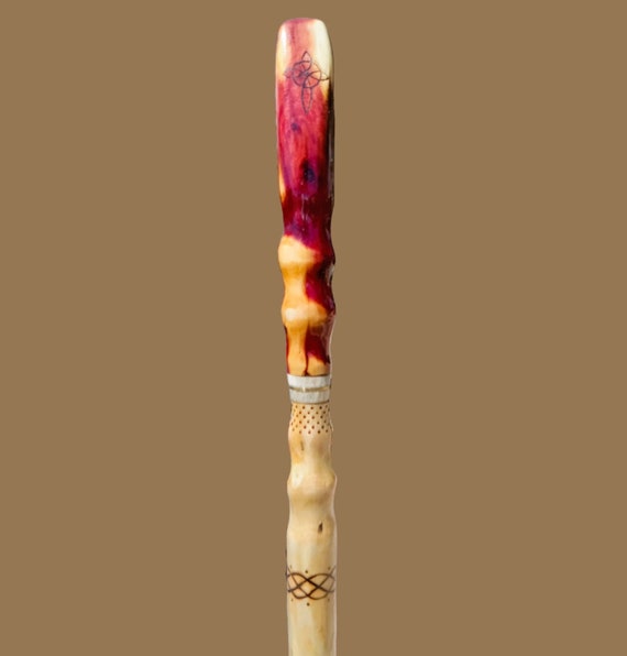 Cedar and Pine Walking Stick, Custom Irish Staff, Irish Gifts, Made for You Gifts, Hand Crafted Canes and Walking Sticks, Signed by Artist