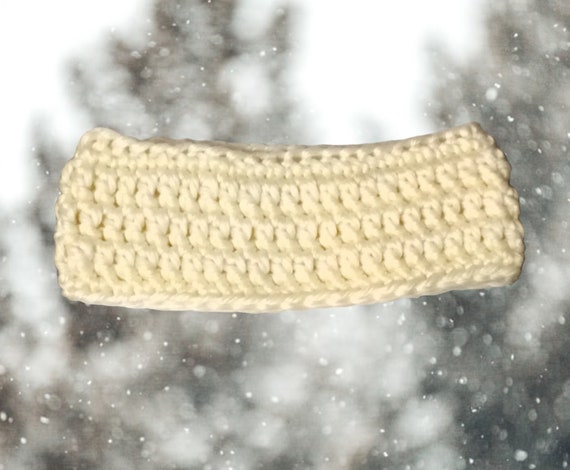 Off White Ear Warmers, Crochet Winter Head Wear, Fashion Head Bands, Crocheted Head Wrap, Winter Accessories, Warm Gifts