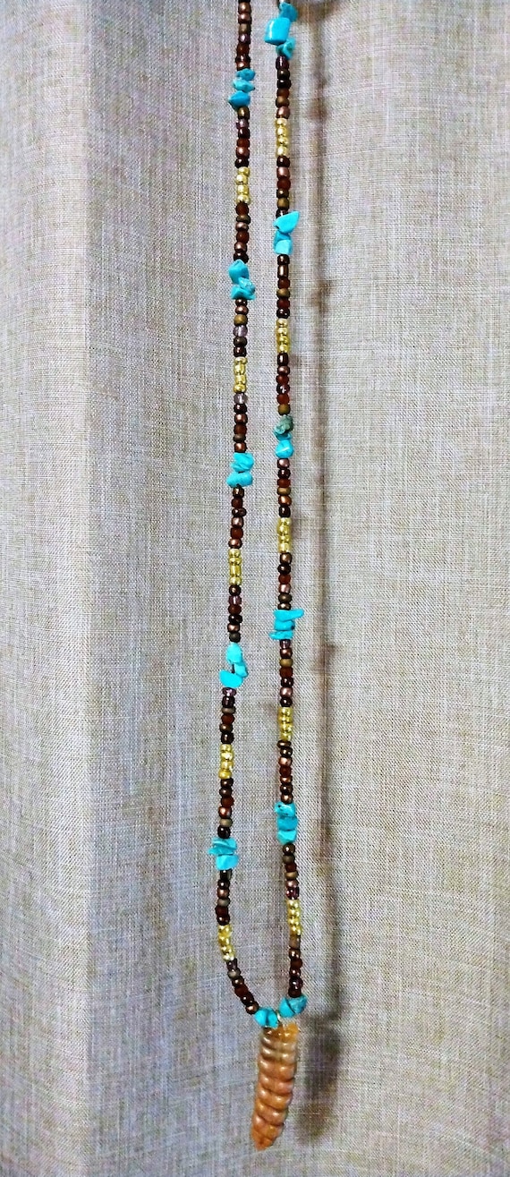 Rattlesnake Necklace, Hand Beaded Rattlesnake Necklace, Rattlesnake Rattler, Turquoise Necklace, Beaded Necklace