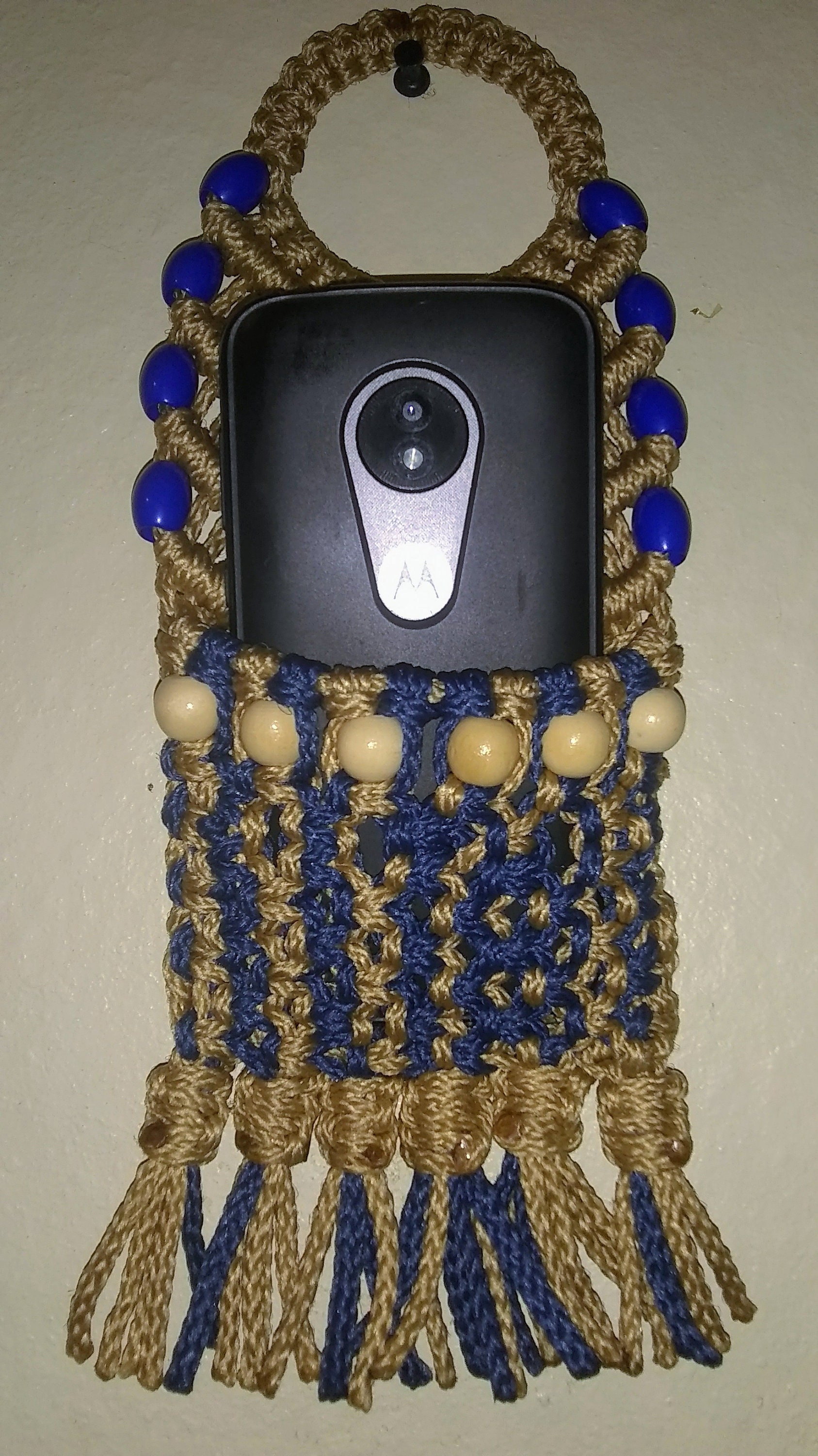 Remote Control Pouch Cell Phone Pouch Macrame Holder Hand Etsy