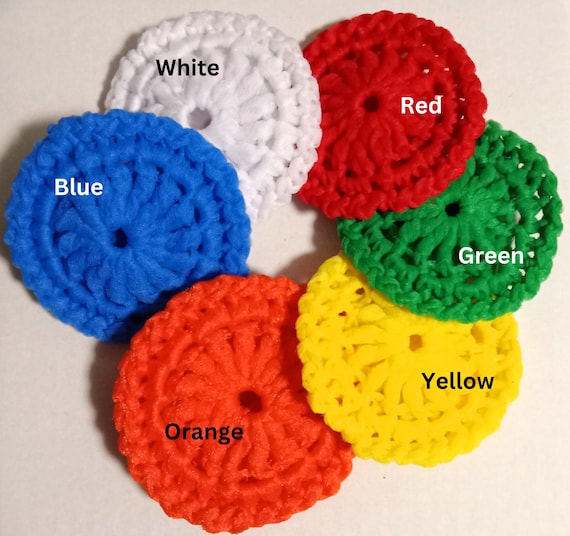 Dish Scrubby, Colorful Scrubby, Pot Scrubbers, Heart Shaped Scrubby, Sunflower Scrubby, Double Sided Scrubby, Reusable Scrubby