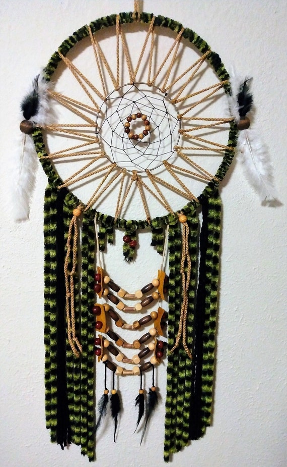 Beaded Dream Catcher, Boho Dream Catcher, Native American Dream Catcher, Green and Black Dream Catcher, Dream Catcher Gift