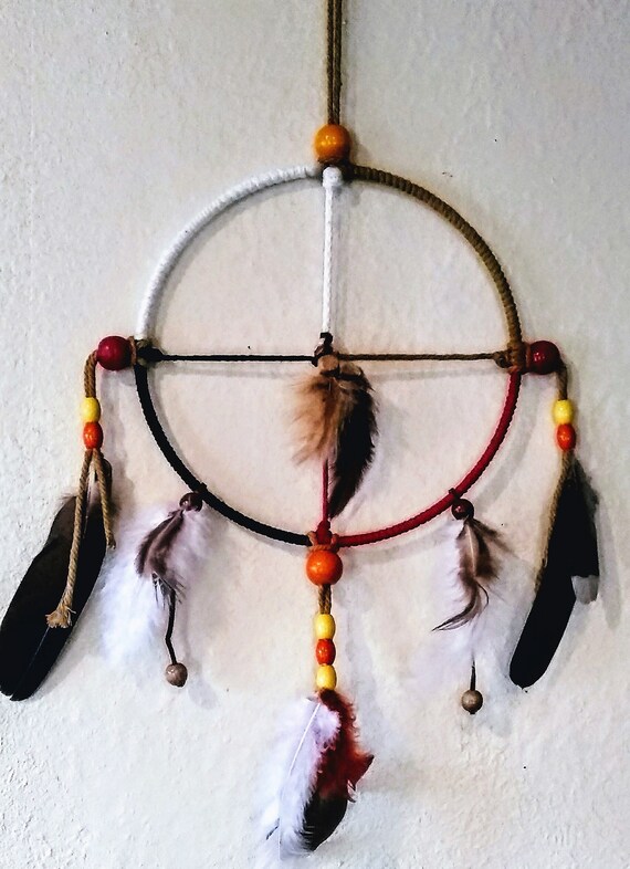 Beige Bead Center Medicine Wheel, Native American Art, Beaded Decor, Tribal Art, Sacred Hoop, Native American Decor, Home Wall Decor